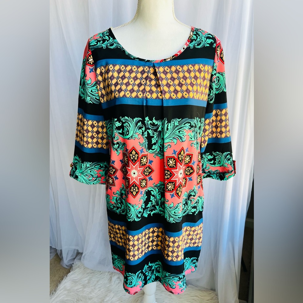 ⭐️NEW WITH TAG⭐️ PEACH LOVE CREAM CALIFORNIA | MULTICOLOR DRESS | Size Small
